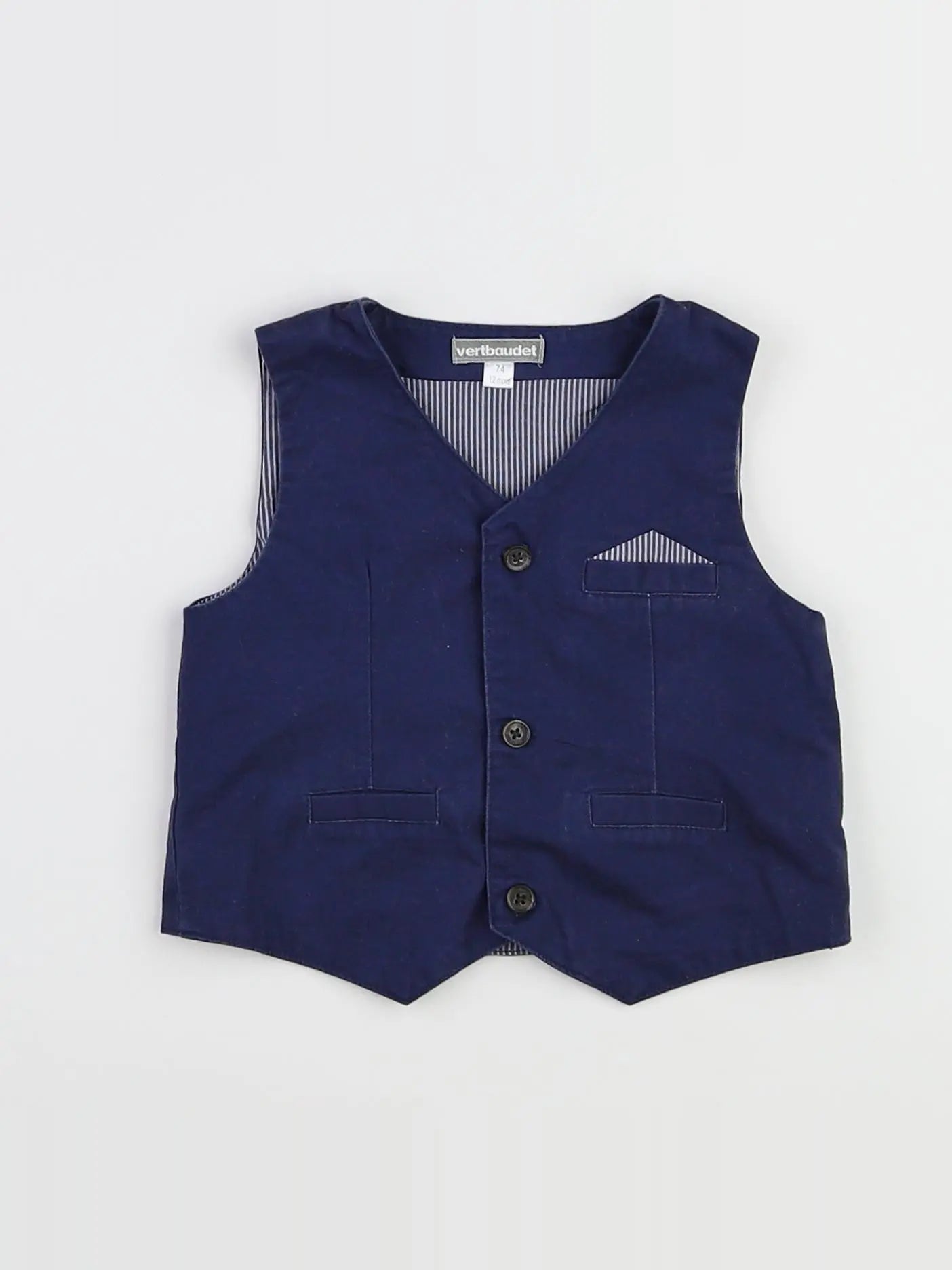 Vertbaudet - gilet bleu - 12 mois