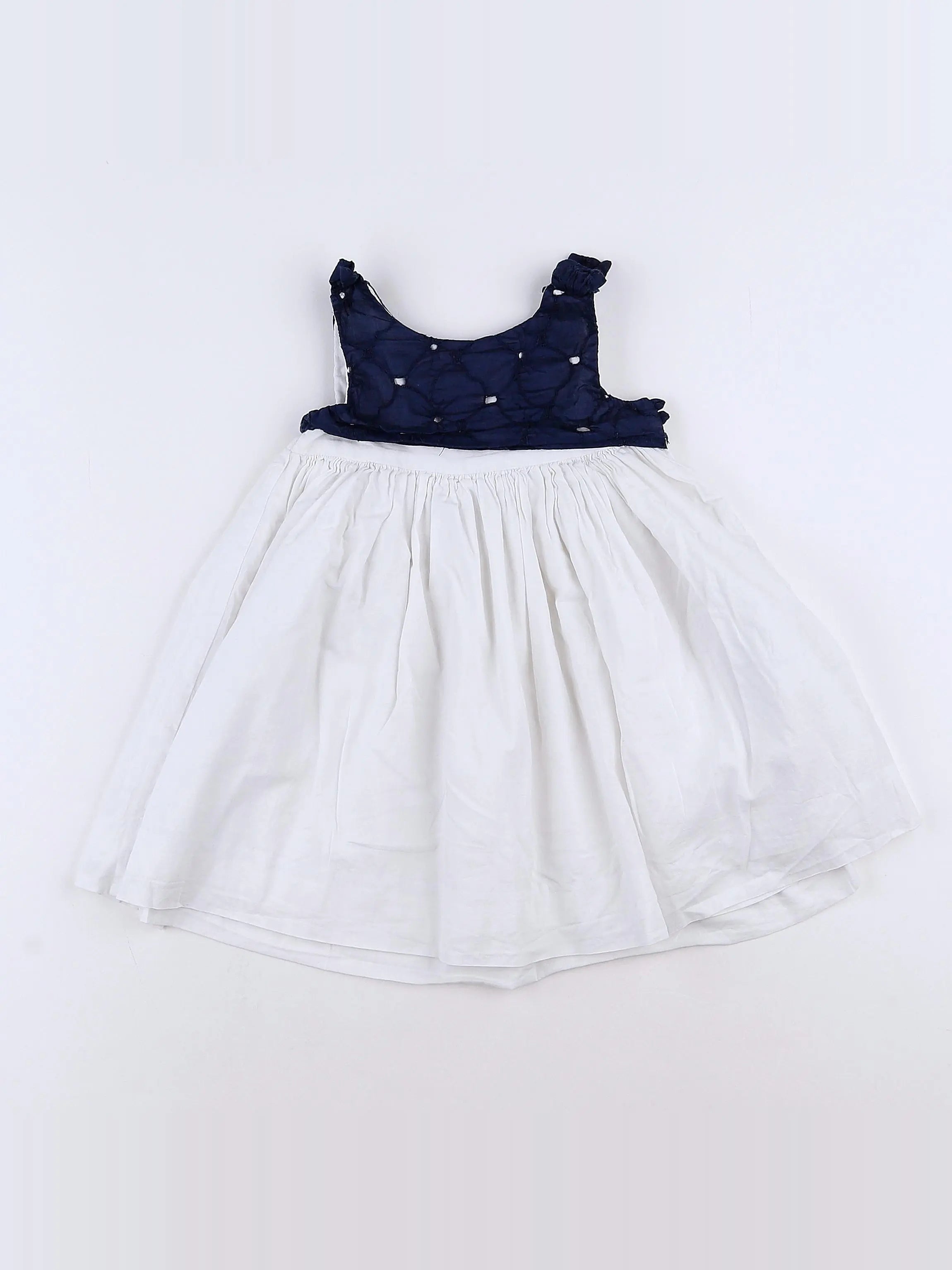 Jacadi - robe blanc, bleu - 18 mois