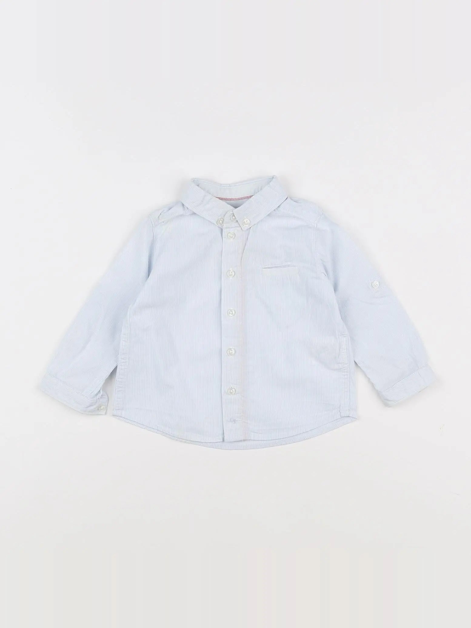 Cyrillus - chemise blanc, bleu - 12 mois