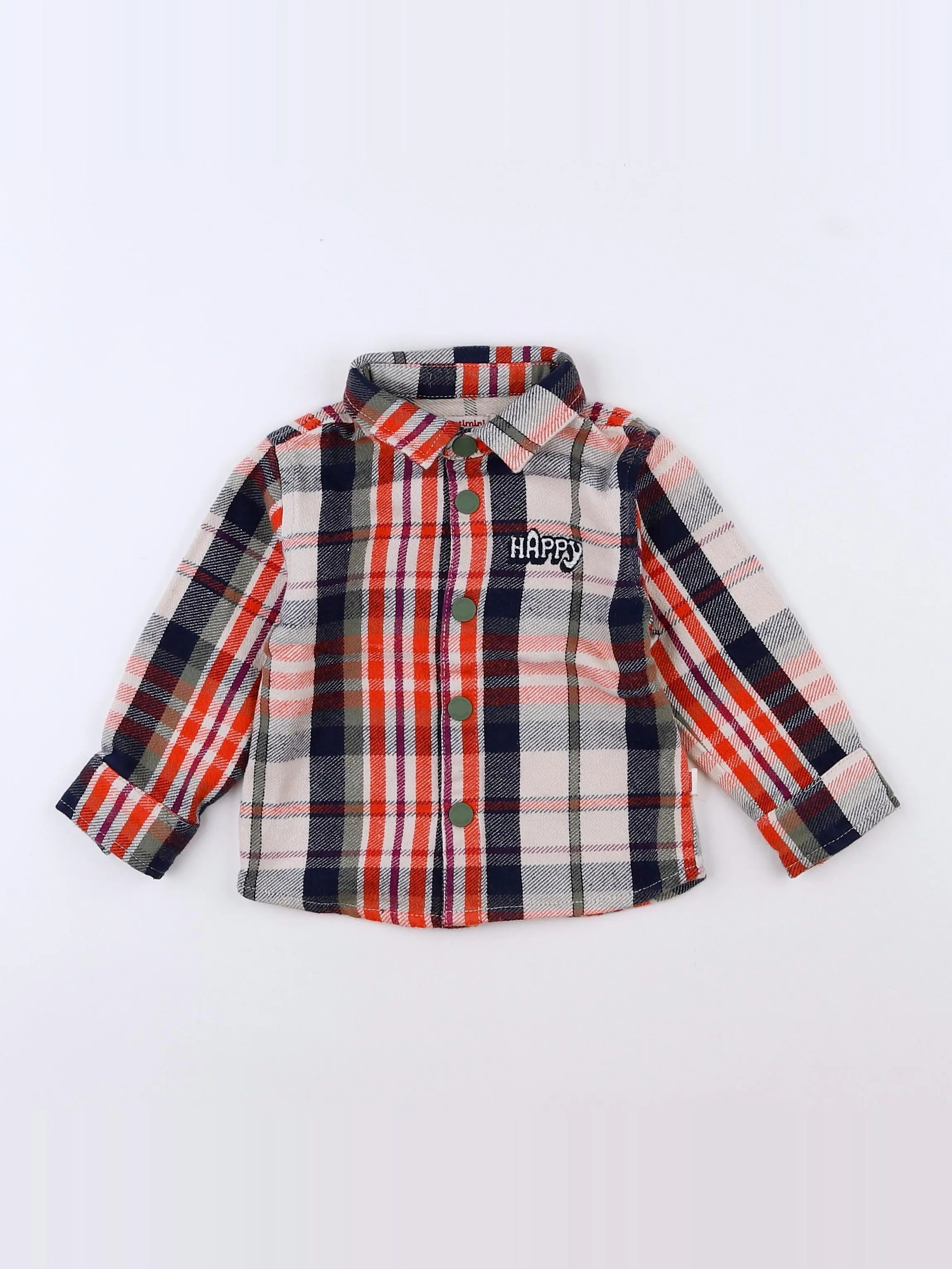 Catimini - chemise beige, bleu - 12 mois