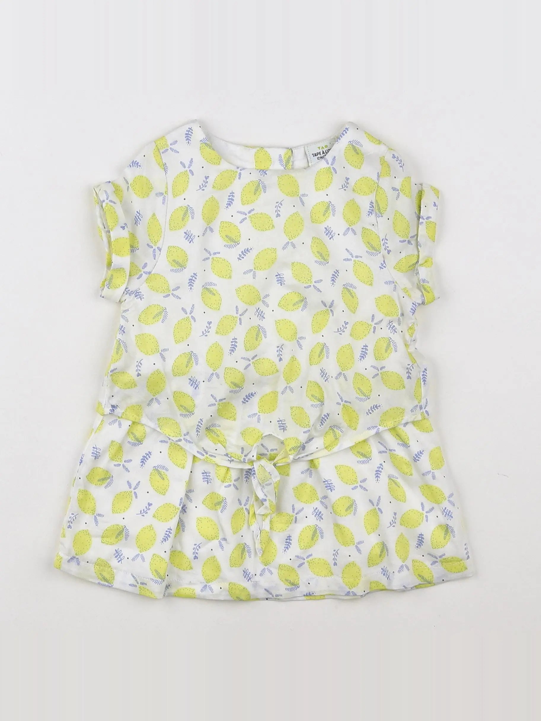 Tape à l'oeil - robe blanc, jaune, bleu - 12 mois