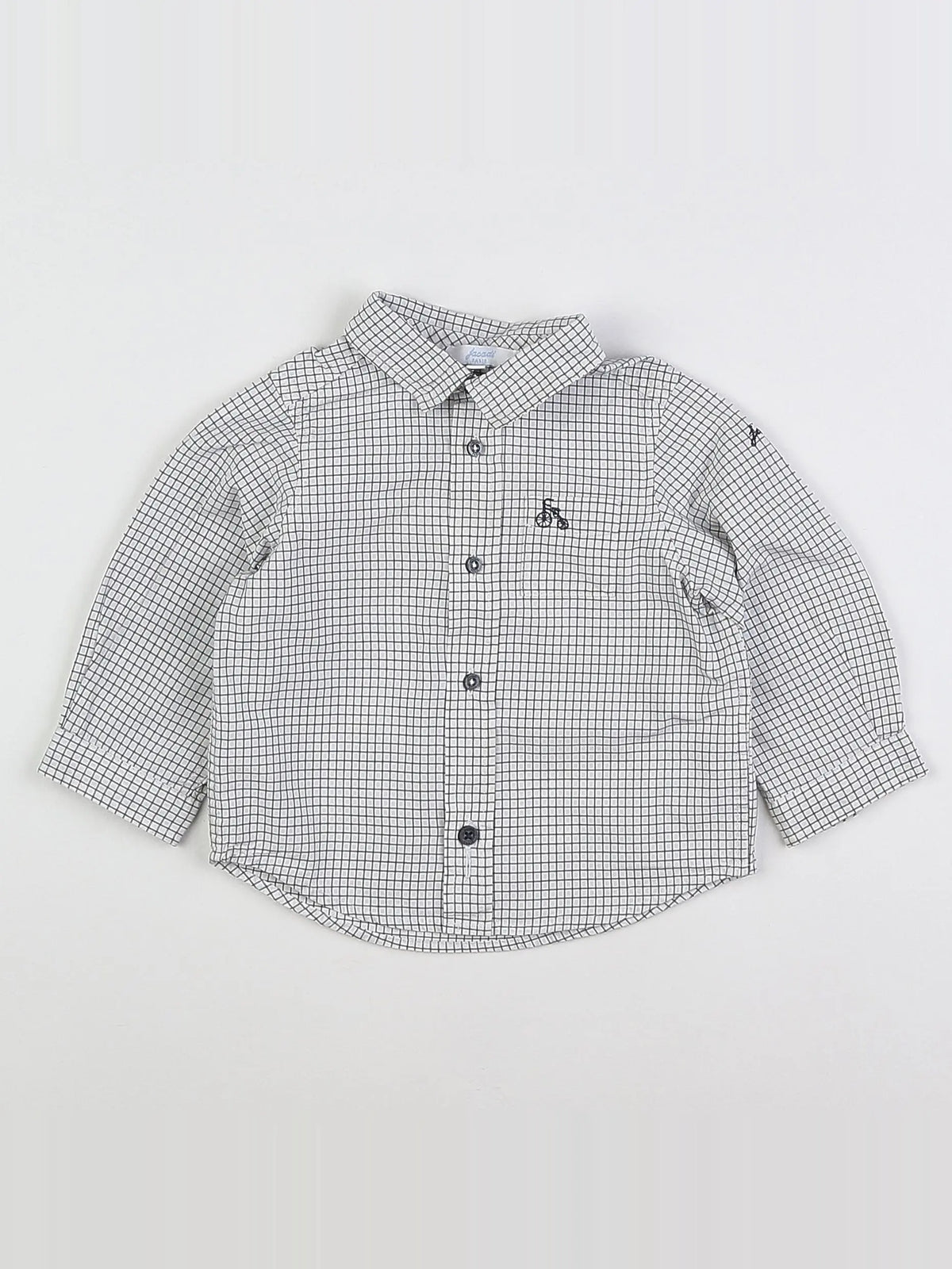 Jacadi - chemise blanc, gris - 12 mois