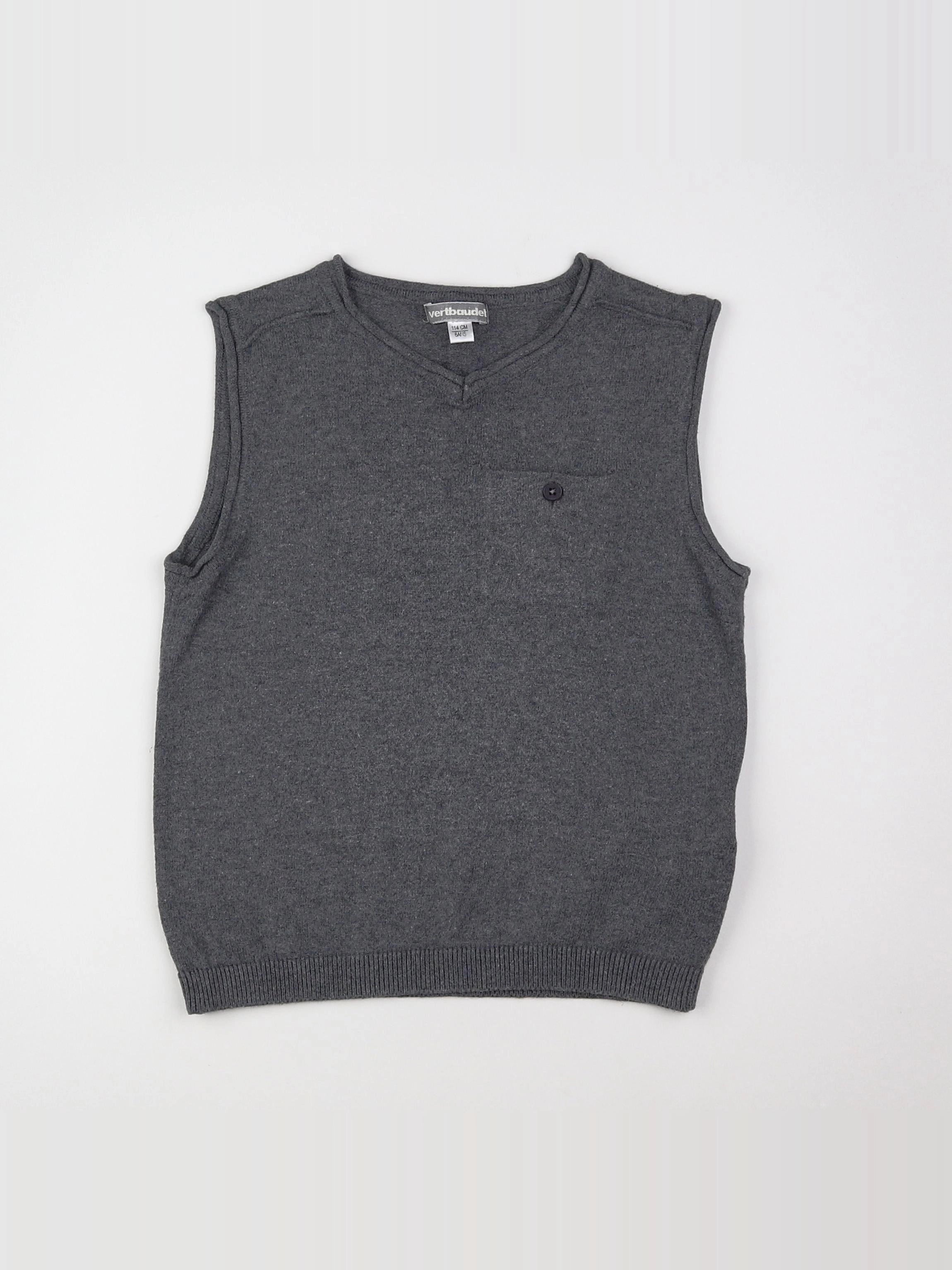 Vertbaudet - pull gris - 6 ans