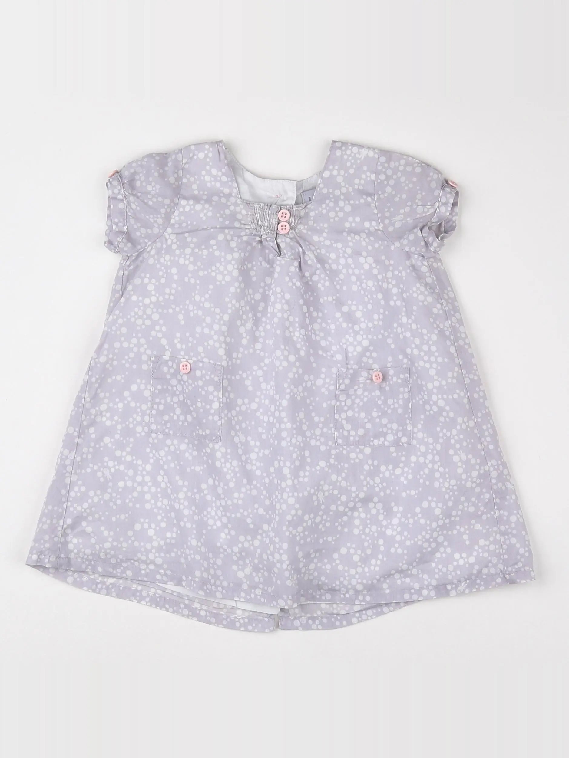 Petit Bateau - robe gris - 6 mois