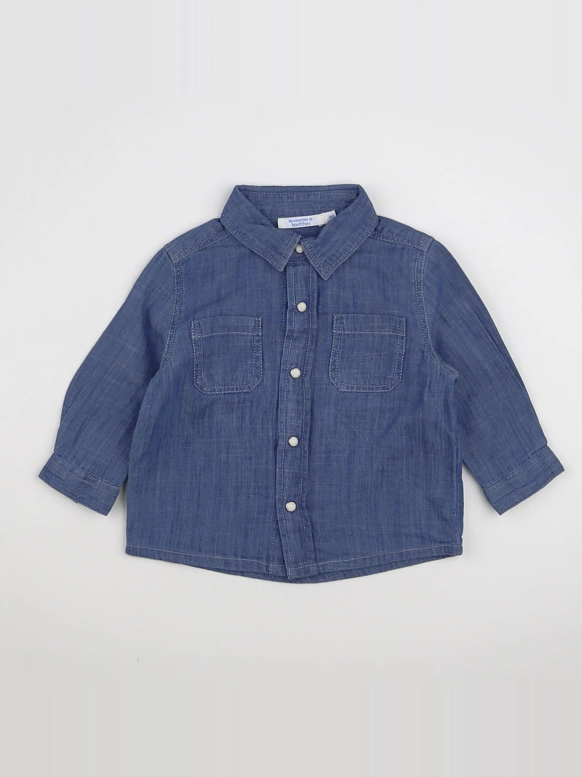 Boutchou - chemise bleu - 6 mois