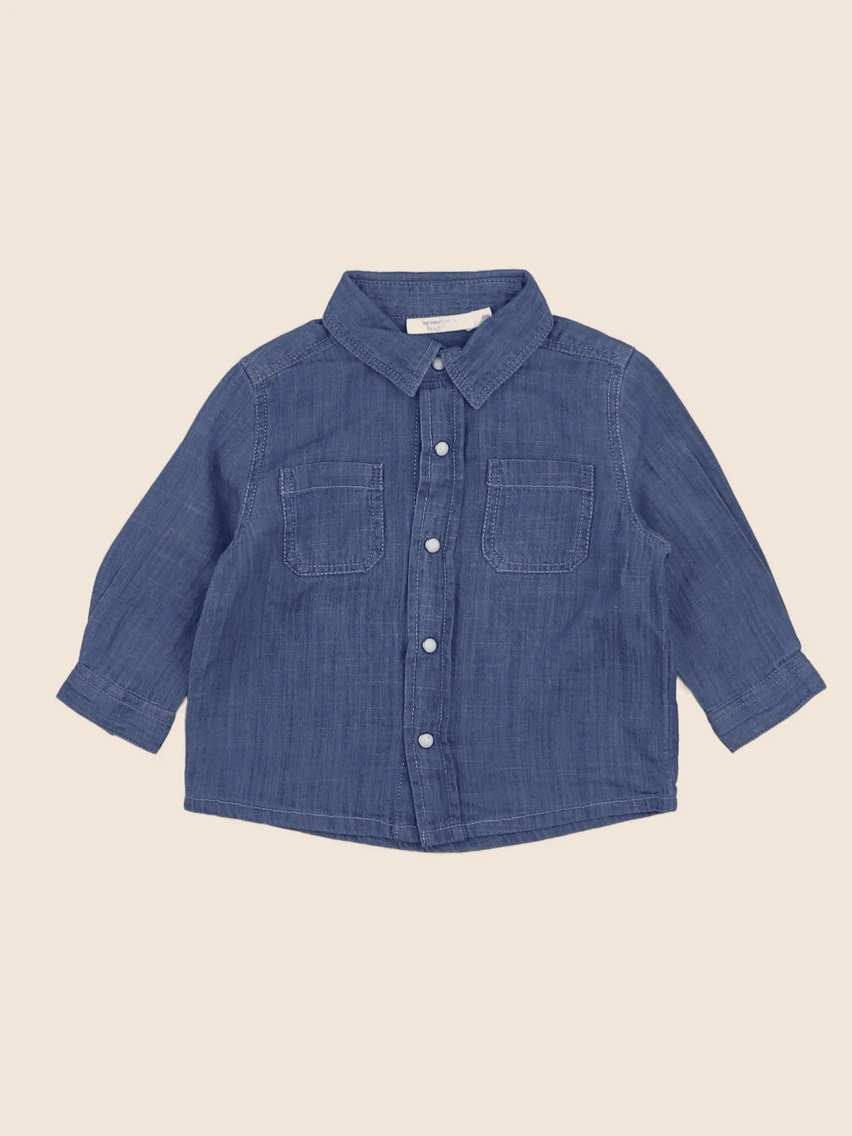 Boutchou - chemise bleu - 6 mois