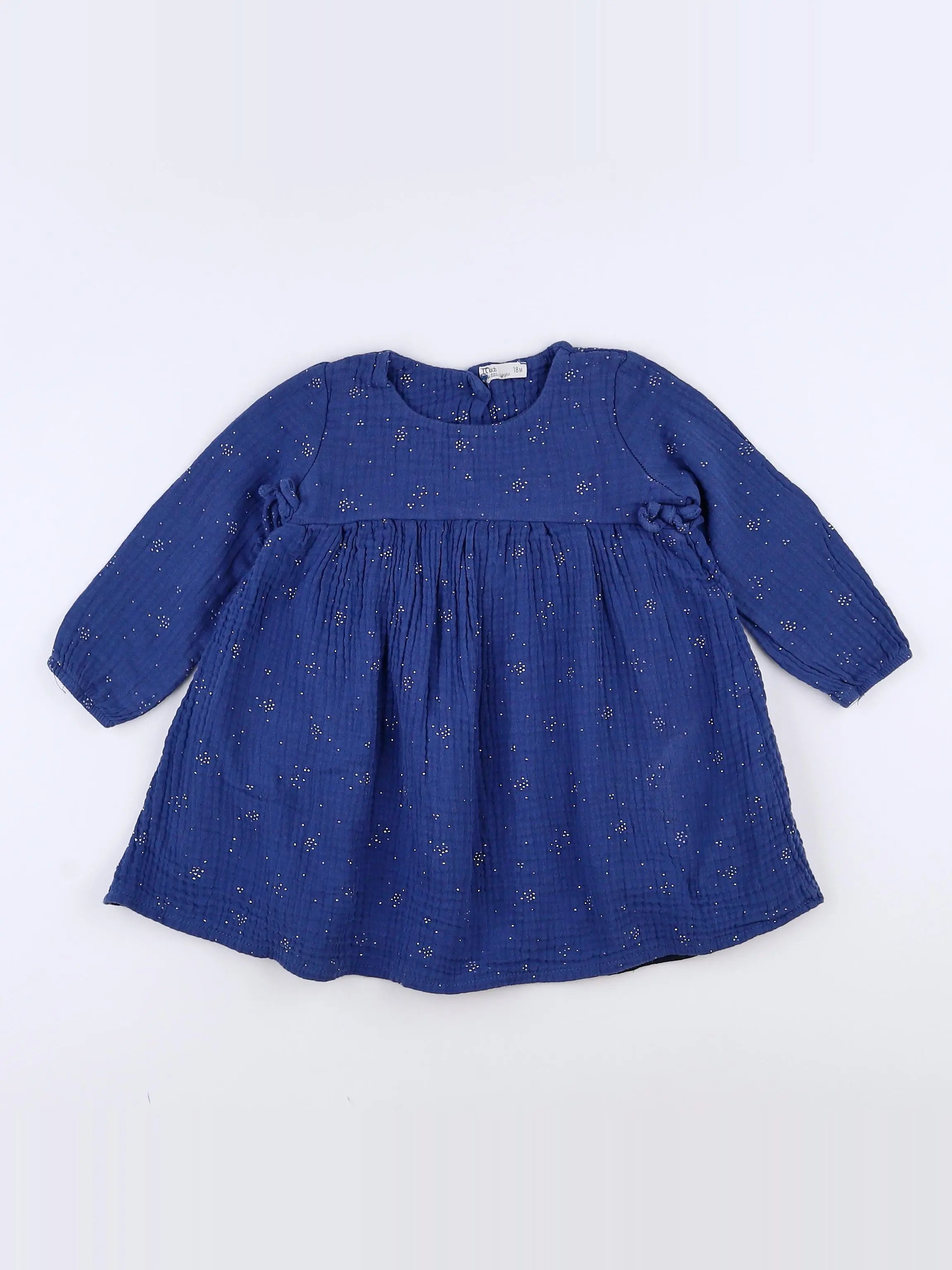 Little Cigogne - robe bleu - 18 mois