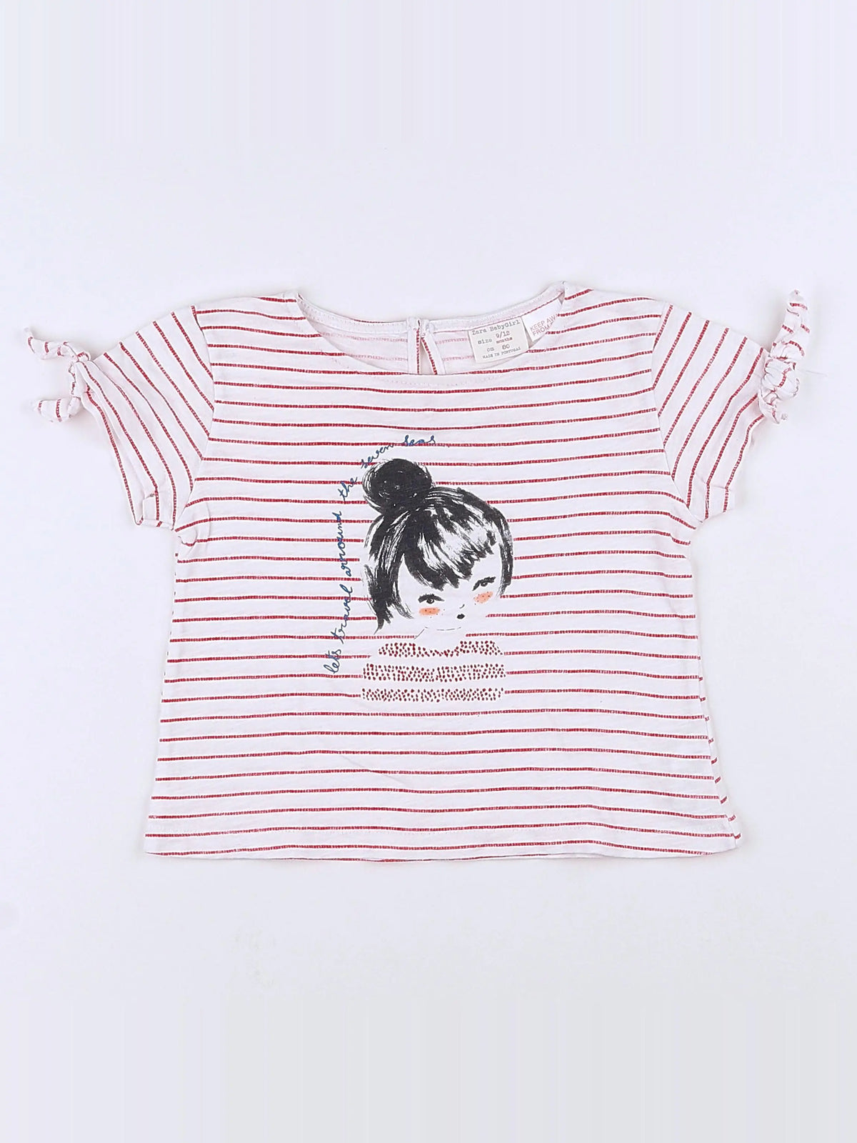 Zara - tee-shirt bleu, rouge - 9/12 mois
