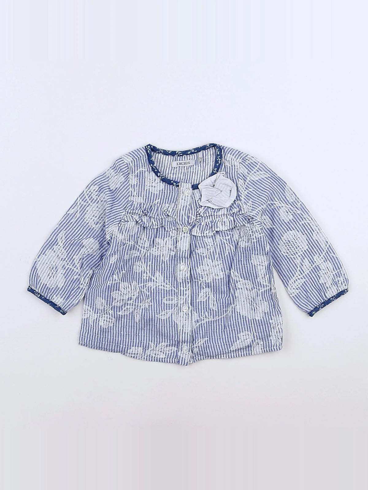 IKKS - blouse bleu - 12 mois