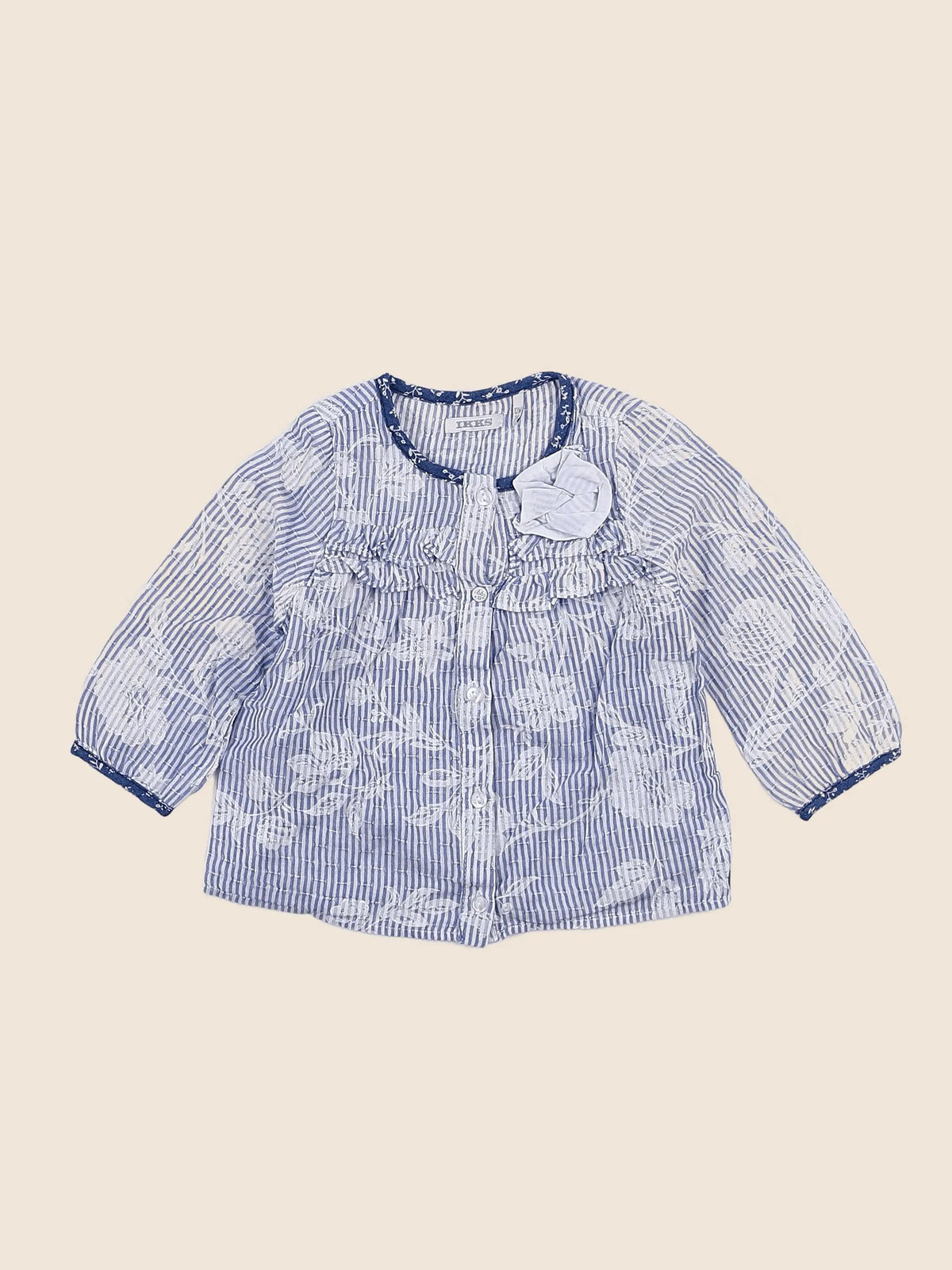 IKKS - blouse bleu - 12 mois